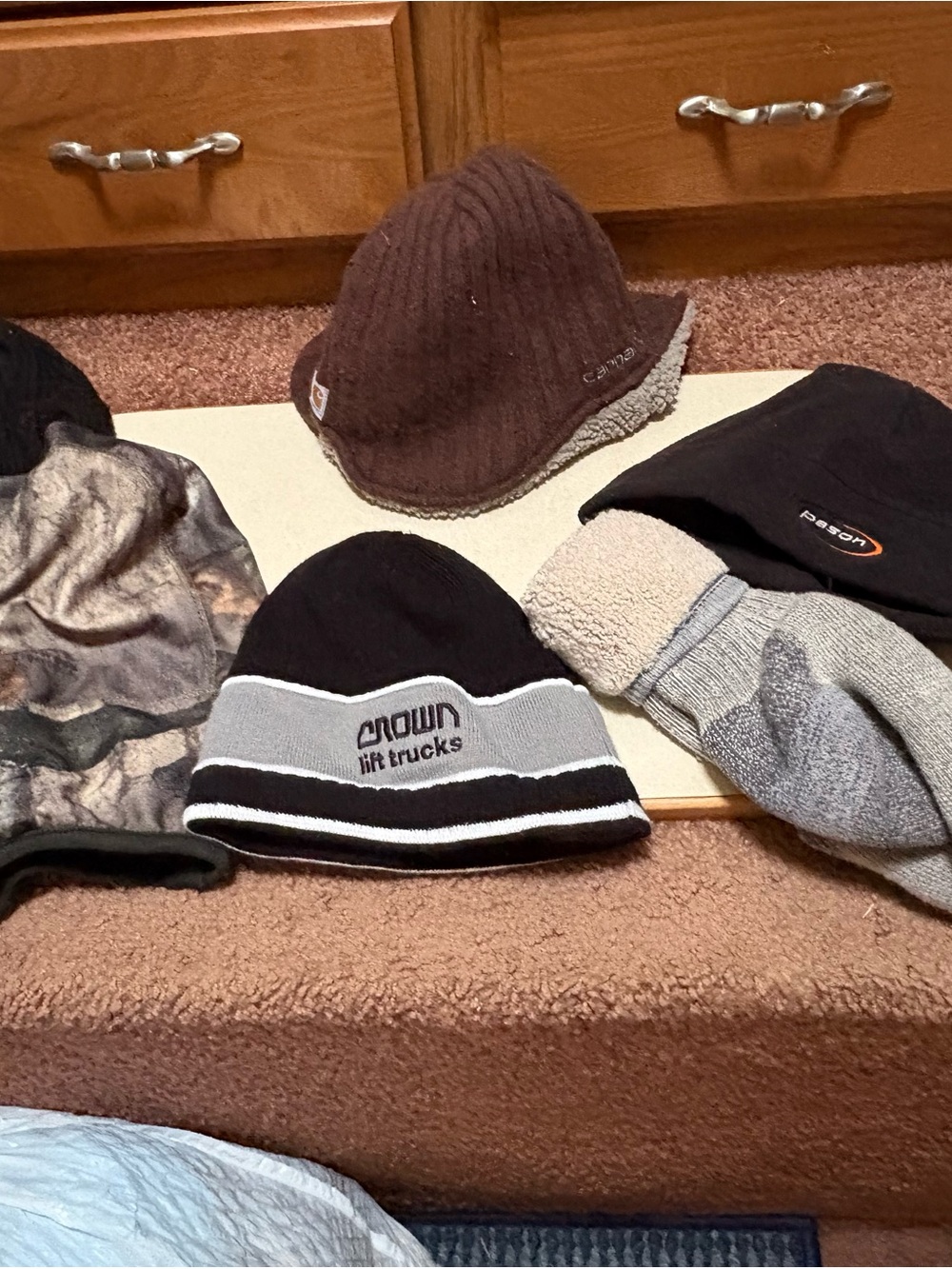 Carhartt Brown Sherpa-Lined Knit Hat